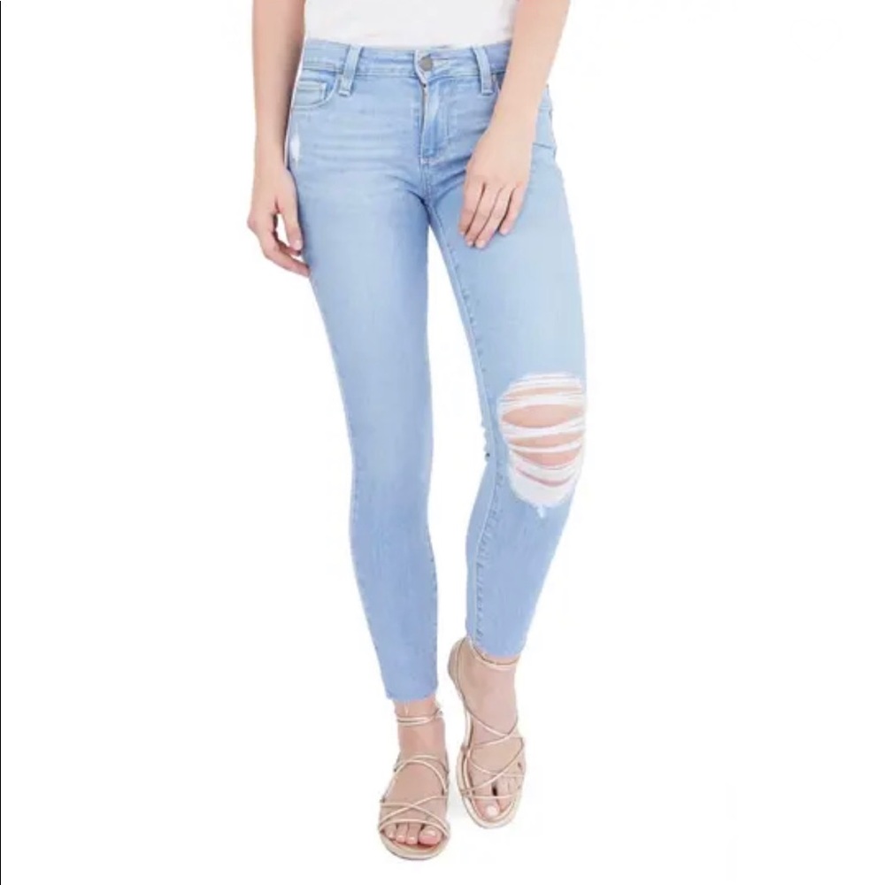 PAIGE Verdugo Oceanica Ripped Ankle Skinny Jeans Size 30